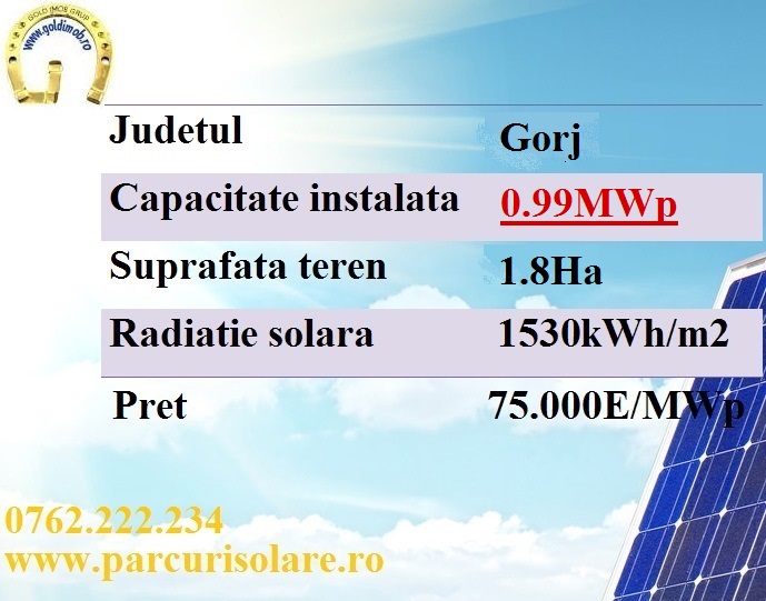 centrala solara 0.99 mw romania