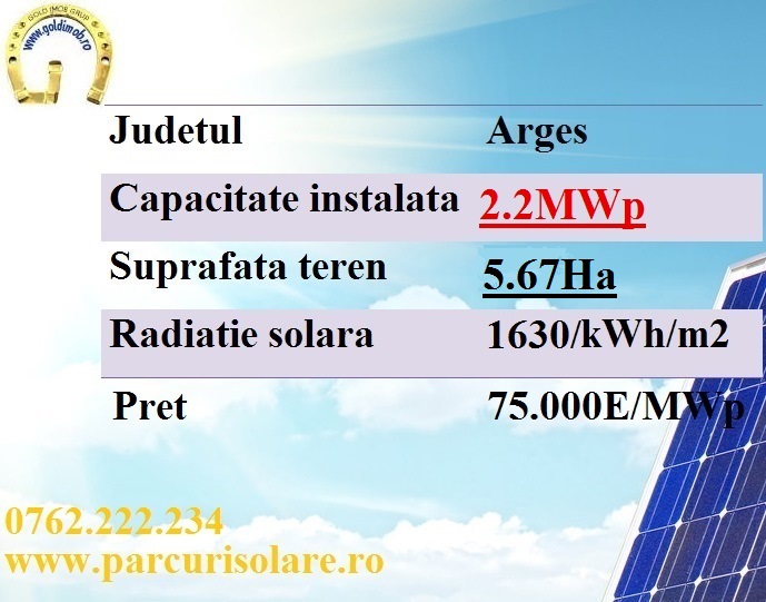 proiect fotovoltaic 2.2 mw